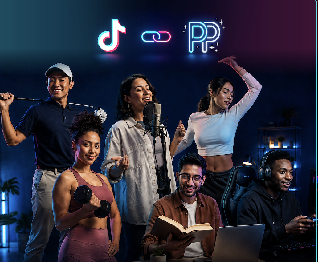Creators in performance, music, fitness, education, and gaming connected with TikTok and People and People